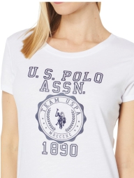 Женская футболка U.S. Polo Assn с логотипом 1159824287 (Белый L)