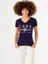 Женская футболка U.S. Polo Assn с логотипом 1159824295 (Синий S)