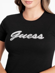 Женская футболка GUESS c искусственным жемчугом 1159827422 (Черный L)