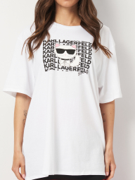 Жіноча футболка Karl Lagerfeld Paris з логотипом 1159827537 (Білий XXL)