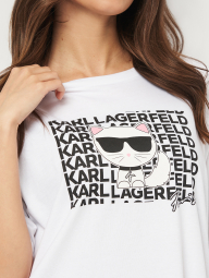 Жіноча футболка Karl Lagerfeld Paris з логотипом 1159827537 (Білий XXL)