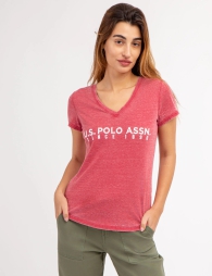 Женская футболка U.S. Polo Assn c логотипом 1159827712 (Красный S)