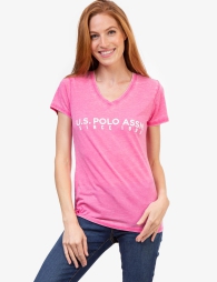 Женская футболка U.S. Polo Assn c логотипом 1159827759 (Розовый S)