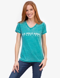 Женская футболка U.S. Polo Assn c логотипом 1159827760 (Бирюзовый S)