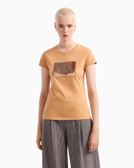 Жіноча футболка Armani Exchange з логотипом 1159832292 (Бежевий S)