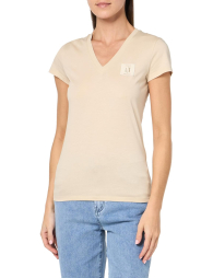 Жіноча футболка Armani Exchange з логотипом 1159832335 (Бежевий S)