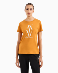 Женская футболка Armani Exchange с логотипом 1159832778 (Оранжевый S)