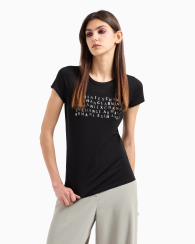 Женская футболка Armani Exchange с логотипом 1159832785 (Черный S)
