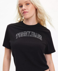 Футболка женская Tommy Hilfiger Jeans с логотипом 1159832847 (Черный L)