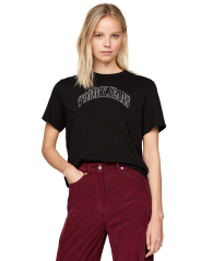 Футболка женская Tommy Hilfiger Jeans с логотипом 1159832847 (Черный L)