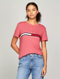 Футболка женская Tommy Hilfiger с логотипом 1159833416 (Розовый S)