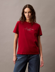 Женская футболка Calvin Klein с логотипом 1159833539 (Красный S)