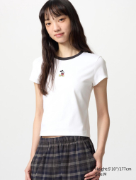 Футболка UNIQLO с вышивкой Mickey Mouse 1159833967 (Белый L)