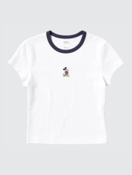 Футболка UNIQLO с вышивкой Mickey Mouse 1159833967 (Белый L)