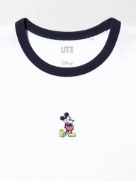 Футболка UNIQLO с вышивкой Mickey Mouse 1159833990 (Белый S)