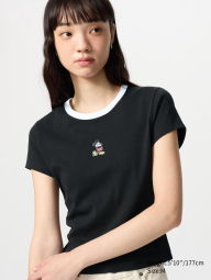 Футболка UNIQLO с вышивкой Mickey Mouse 1159833973 (Черный XL)