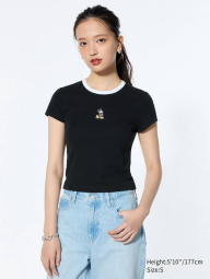 Футболка UNIQLO с вышивкой Mickey Mouse 1159833973 (Черный XL)