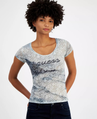 Полупрозрачная футболка GUESS с логотипом 1159834447 (Голубой S)