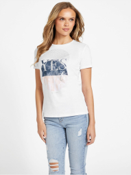 Женская футболка GUESS со стразами 1159834931 (Белый L)