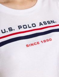 Женская футболка U.S. Polo Assn с логотипом 1159834971 (Белый L)