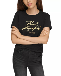 Жіноча футболка Karl Lagerfeld Paris з логотипом 1159835057 (Чорний M)