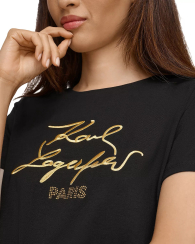 Жіноча футболка Karl Lagerfeld Paris з логотипом 1159835057 (Чорний M)