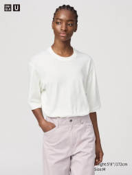 Футболка оверсайз Supima UNIQLO 1159835374 (Молочный S)