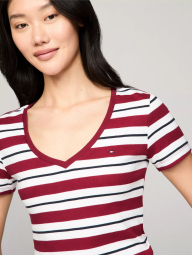 Женская футболка Tommy Hilfiger в полоску 1159835599 (Белый/Красный M)