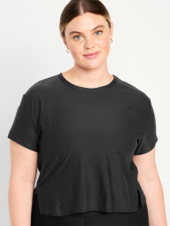 Женская укороченная футболка Old Navy 1159835969 (Серый XS)