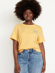 Жіноча футболка Old Navy з принтом 1159836156 (Жовтий 3X)
