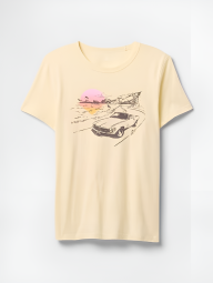 Жіноча футболка GAP з принтом 1159836389 (Жовтий XXL)