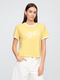 Женская укороченная футболка GAP с логотипом 1159836550 (Желтый M)