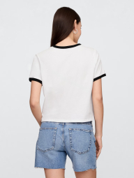 Женская укороченная футболка GAP с логотипом 1159836553 (Белый M)
