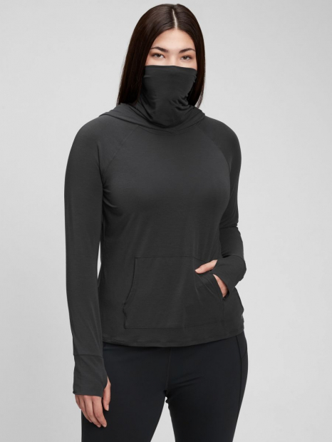 Жіноча худі GAP Fit з маскою товстововка з капюшоном 1159762428 (Чорний, S)