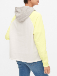 Толстовка жіноча худі GAP з капюшоном 1159753355 (Білий/Жовтий/Сірий, L)