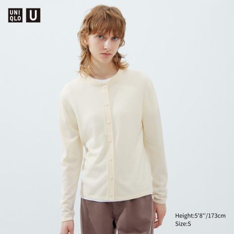 Женский шерстяной кардиган UNIQLO кофта 1159795799 (Молочный, XS)