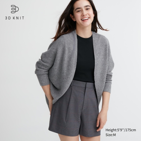 Женский кардиган 3D Knit UNIQLO 1159796669 (Серый, L)