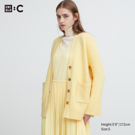 Женский кардиган UNIQLO на пуговицах 1159797429 (Желтый, XS)