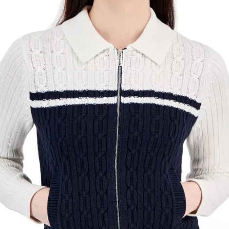 Женский вязаный кардиган Tommy Hilfiger на молнии 1159816722 (Синий L)