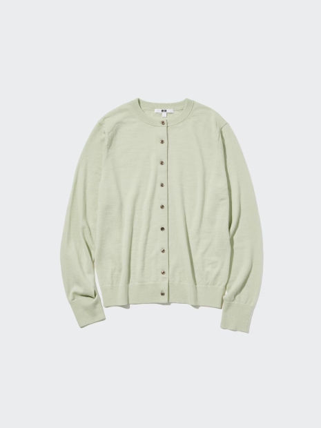 Шерстяной женский кардиган UNIQLO 1159817373 (Зеленый M)