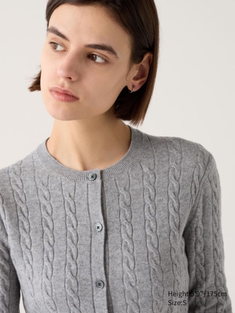 Кардиган жіночий UNIQLO 1159825335 (Сірий XL)