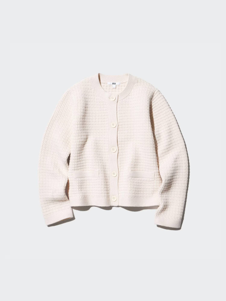 Женский вязаный кардиган UNIQLO кофта 1159831628 (Молочный XXL)