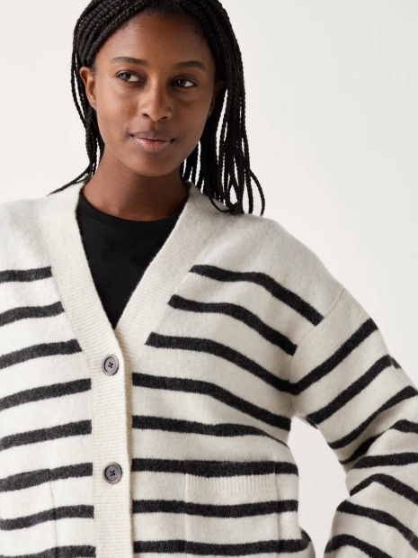 Женский вязаный кардиган Souffle Yarn UNIQLO кофта 1159831955 (Молочный S)