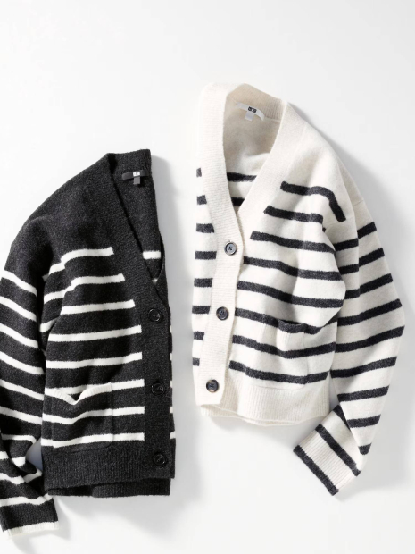 Женский вязаный кардиган Souffle Yarn UNIQLO кофта 1159831955 (Молочный S)