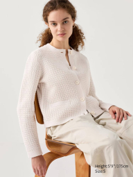 В'язаний жіночий кардиган UNIQLO кофта 1159831628 (Молочний XXL)