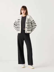 Женский вязаный кардиган Souffle Yarn UNIQLO кофта 1159831955 (Молочный S)