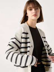 Женский вязаный кардиган Souffle Yarn UNIQLO кофта 1159831955 (Молочный S)