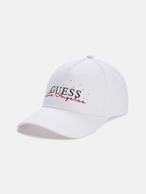 Кепка Guess бейсболка с логотипом и стразами 1159816220 (Белый One size)