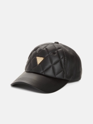 Женская кепка Guess бейсболка из экокожи 1159794732 (Черный, One size)