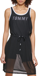 Женский комбинезон Tommy Hilfiger платье в сеточку с эластичными велосипедками 1159777928 (Черный, XL)